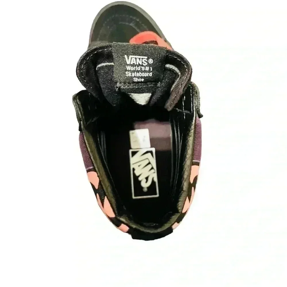 VANS SK8-HI REISSUE WARP BLACK/PAPRIKA/PURPLE SHOES SIZE MENS 6/WNS 7.5 LIKE NEW